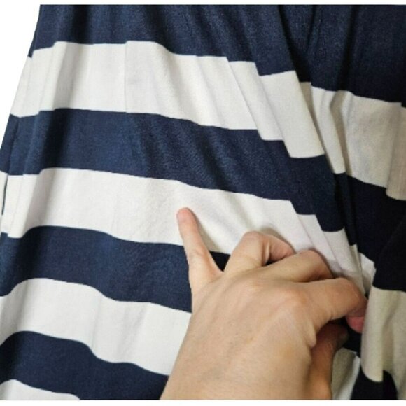 Vineyard Vines sz 6 Long Strapless Dress Back Bow Zip Polka Dot Stripes Lined - Picture 8 of 16